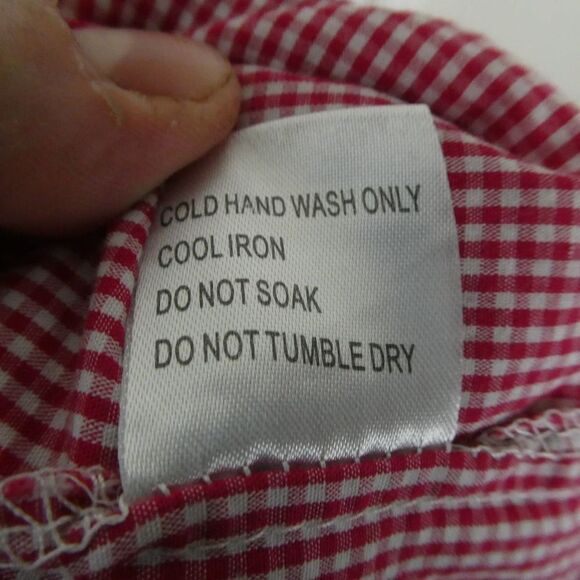 SEEK The Label Red White Checkered V Neck Crossover 1/2 Sleeve Romper Gingham Md - Picture 10 of 10